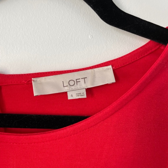 Red Loft Dress with Flutter Sleeve - Picture 6 of 6